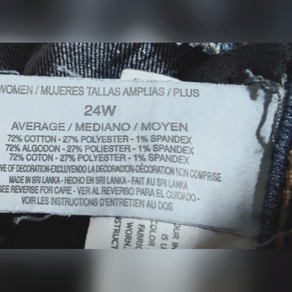 Gloria Vanderbilt Dark Wash Straight Leg Stretch Denim Crop Jeans Size 24W - Picture 6 of 6